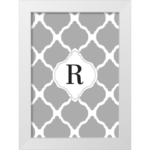 R White Modern Wood Framed Art Print by Art Licensing Studio