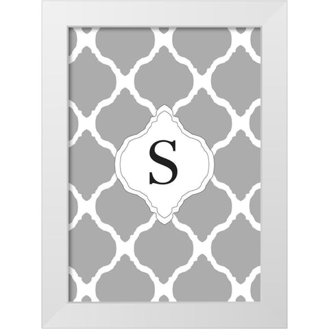 S White Modern Wood Framed Art Print by Art Licensing Studio