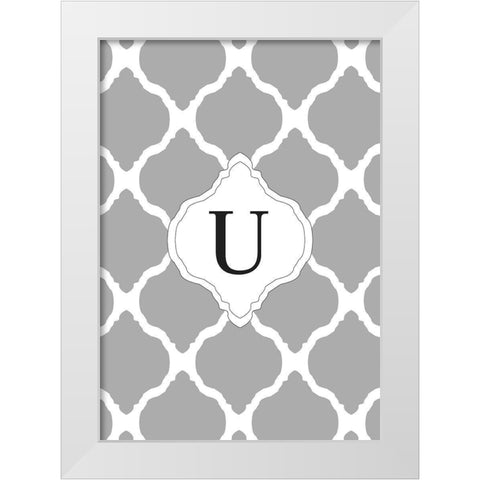 U White Modern Wood Framed Art Print by Art Licensing Studio