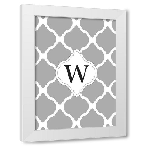 W White Modern Wood Framed Art Print by Art Licensing Studio
