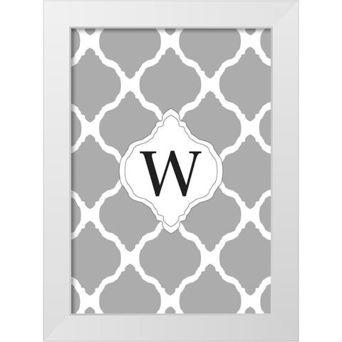 W White Modern Wood Framed Art Print by Art Licensing Studio