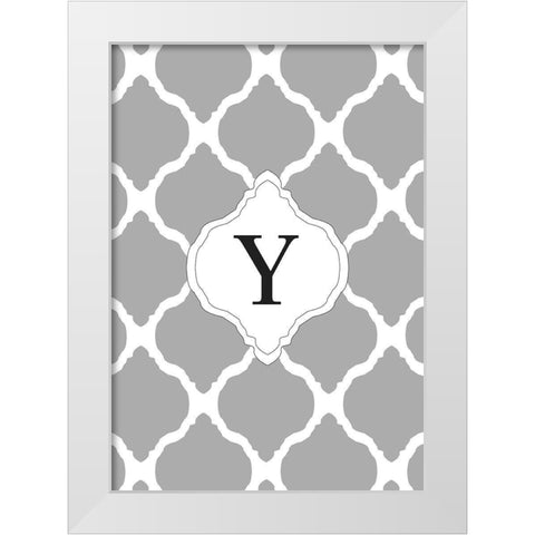 Y White Modern Wood Framed Art Print by Art Licensing Studio