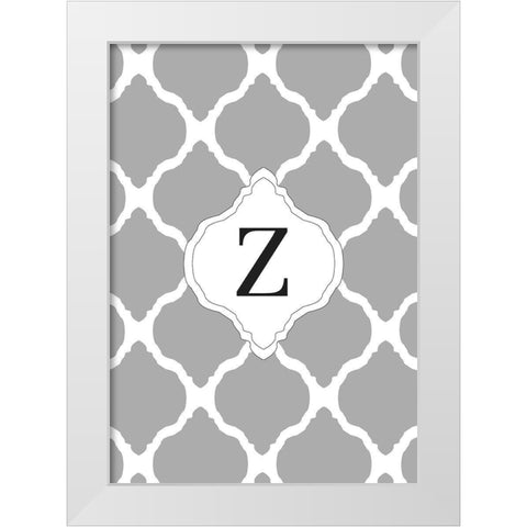 Z White Modern Wood Framed Art Print by Art Licensing Studio