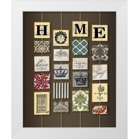 Home on strings White Modern Wood Framed Art Print by Art Licensing Studio