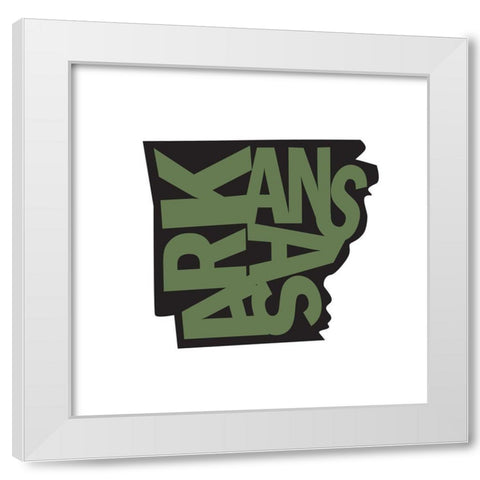 Arkansas White Modern Wood Framed Art Print by Art Licensing Studio
