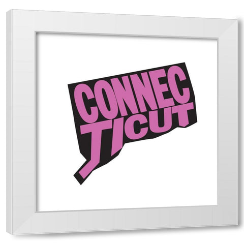 Connecticut White Modern Wood Framed Art Print by Art Licensing Studio