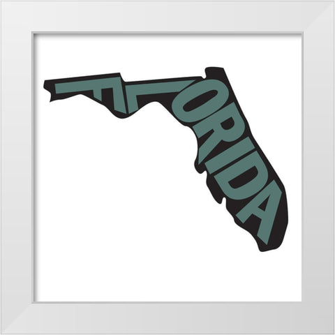 Florida White Modern Wood Framed Art Print by Art Licensing Studio