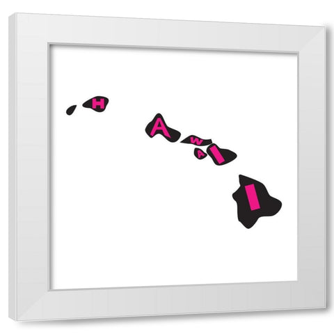 Hawaii White Modern Wood Framed Art Print by Art Licensing Studio