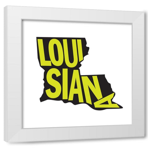 Louisiana White Modern Wood Framed Art Print by Art Licensing Studio