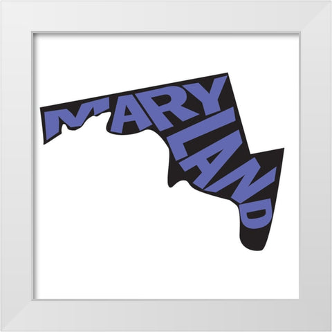 Maryland White Modern Wood Framed Art Print by Art Licensing Studio