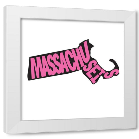 Massachusetts White Modern Wood Framed Art Print by Art Licensing Studio