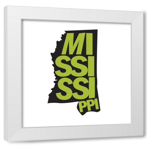 Mississippi White Modern Wood Framed Art Print by Art Licensing Studio