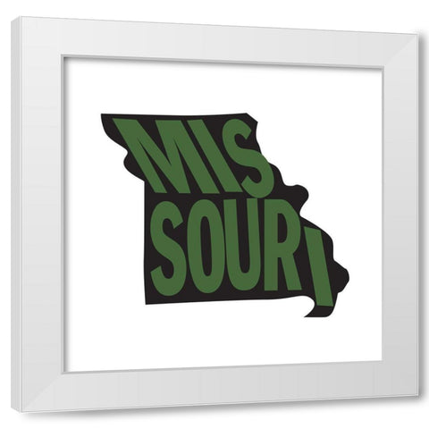 Missouri White Modern Wood Framed Art Print by Art Licensing Studio