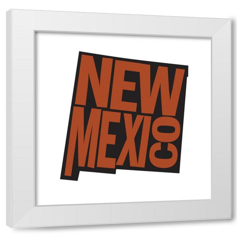 New Mexico White Modern Wood Framed Art Print by Art Licensing Studio