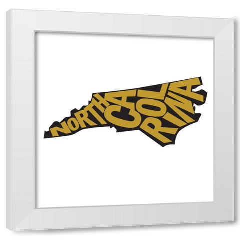 North Carolina White Modern Wood Framed Art Print by Art Licensing Studio