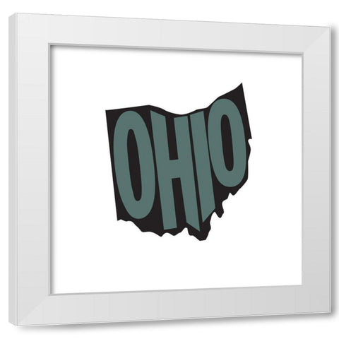 Ohio White Modern Wood Framed Art Print by Art Licensing Studio
