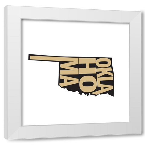 Oklahoma White Modern Wood Framed Art Print by Art Licensing Studio