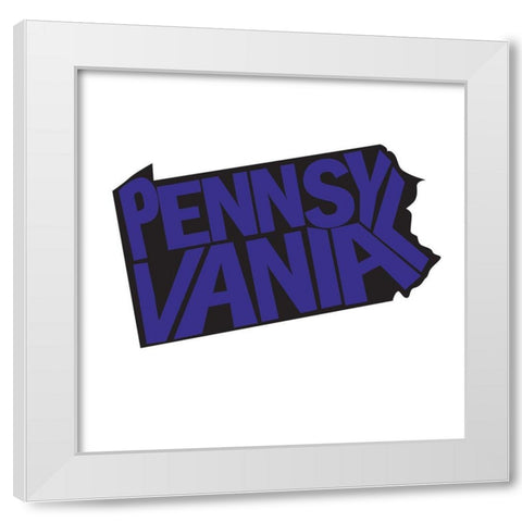 Pennsylvania White Modern Wood Framed Art Print by Art Licensing Studio