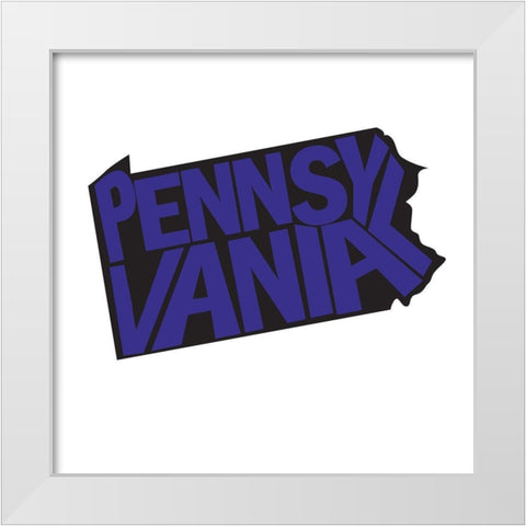 Pennsylvania White Modern Wood Framed Art Print by Art Licensing Studio