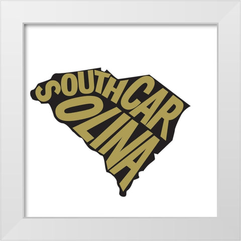 South Carolina White Modern Wood Framed Art Print by Art Licensing Studio