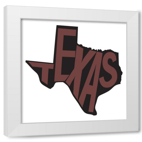 Texas White Modern Wood Framed Art Print by Art Licensing Studio