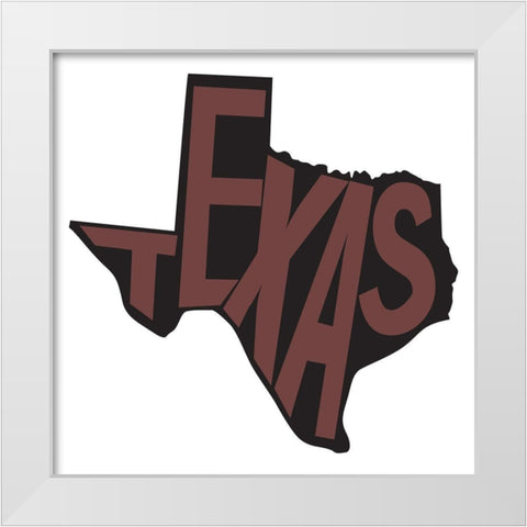 Texas White Modern Wood Framed Art Print by Art Licensing Studio