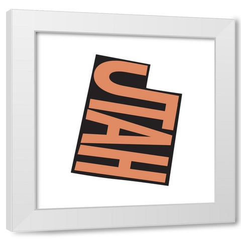 Utah White Modern Wood Framed Art Print by Art Licensing Studio