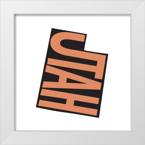 Utah White Modern Wood Framed Art Print by Art Licensing Studio