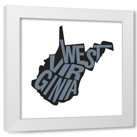 West Virgina White Modern Wood Framed Art Print by Art Licensing Studio