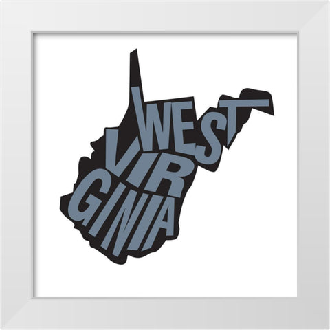 West Virgina White Modern Wood Framed Art Print by Art Licensing Studio