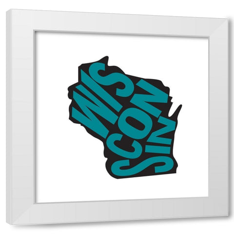 Wisconsin White Modern Wood Framed Art Print by Art Licensing Studio
