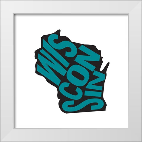 Wisconsin White Modern Wood Framed Art Print by Art Licensing Studio