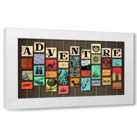 Adventure on Strings White Modern Wood Framed Art Print by Art Licensing Studio