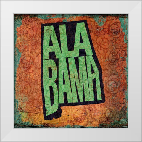 Alabama White Modern Wood Framed Art Print by Art Licensing Studio