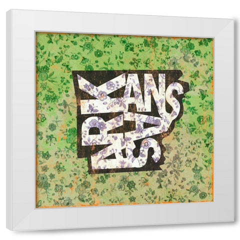 Arkansas White Modern Wood Framed Art Print by Art Licensing Studio