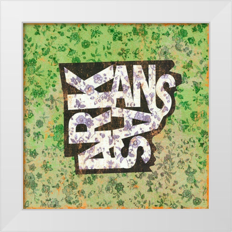 Arkansas White Modern Wood Framed Art Print by Art Licensing Studio