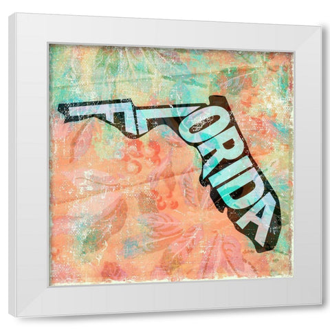 Florida White Modern Wood Framed Art Print by Art Licensing Studio