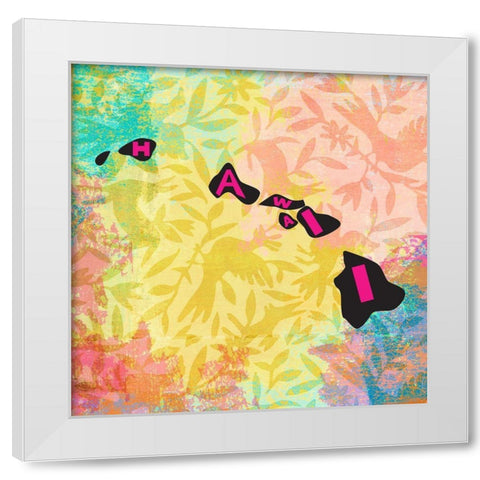 Hawaii White Modern Wood Framed Art Print by Art Licensing Studio