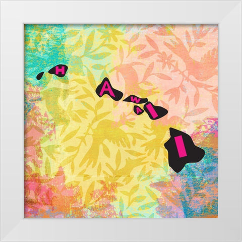Hawaii White Modern Wood Framed Art Print by Art Licensing Studio