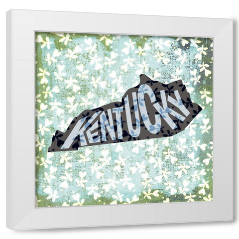 Kentucky White Modern Wood Framed Art Print by Art Licensing Studio