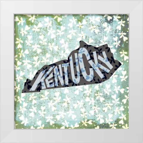 Kentucky White Modern Wood Framed Art Print by Art Licensing Studio