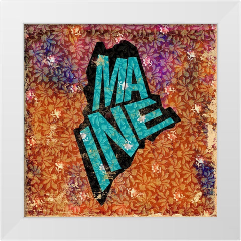 Maine White Modern Wood Framed Art Print by Art Licensing Studio