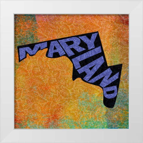 Maryland White Modern Wood Framed Art Print by Art Licensing Studio