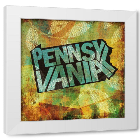 Pennsylvania White Modern Wood Framed Art Print by Art Licensing Studio