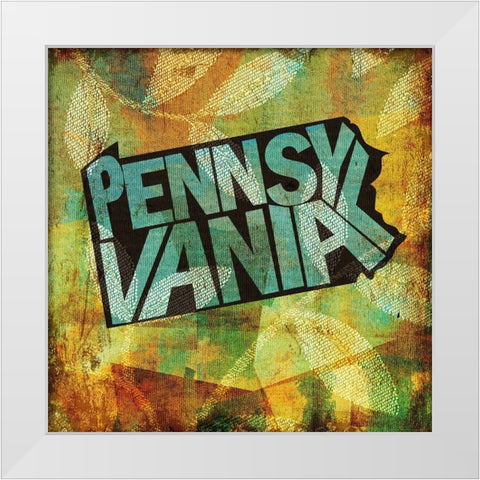 Pennsylvania White Modern Wood Framed Art Print by Art Licensing Studio