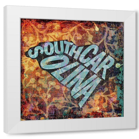 South Carolina White Modern Wood Framed Art Print by Art Licensing Studio