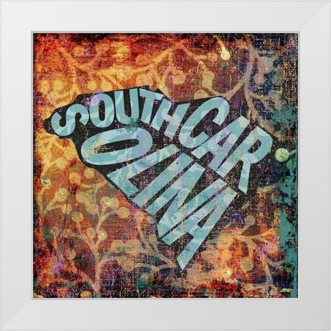 South Carolina White Modern Wood Framed Art Print by Art Licensing Studio