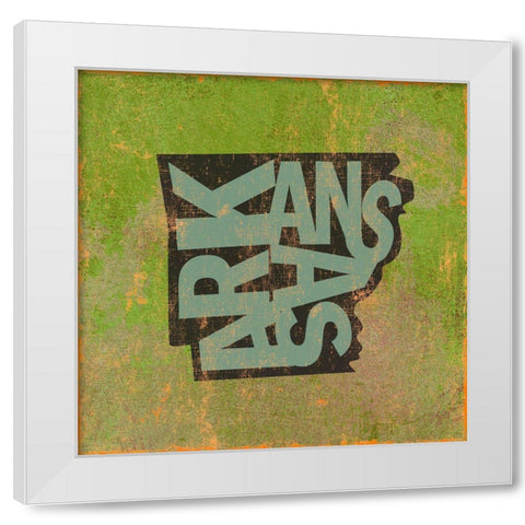 Arkansas White Modern Wood Framed Art Print by Art Licensing Studio