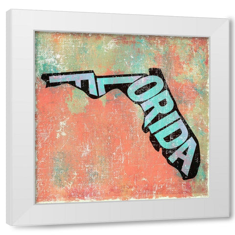 Florida White Modern Wood Framed Art Print by Art Licensing Studio