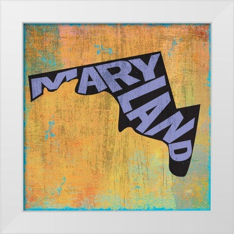 Maryland White Modern Wood Framed Art Print by Art Licensing Studio